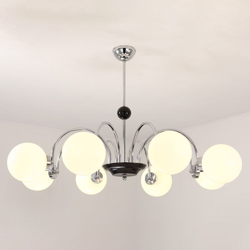 Glass Spherical Shape Chandelier Modern Style Multi Light Chandelier Light for Bedroom