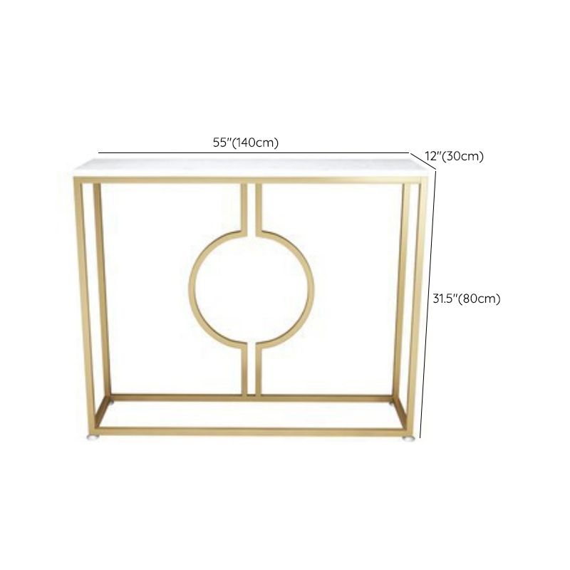 Glam Marble Console Sofa Table Gold Frame Accent Table for Hall