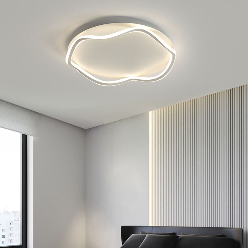 Contemporary Round Flush Light Metal 1 Light Flush Mount Lighting for Bedroom