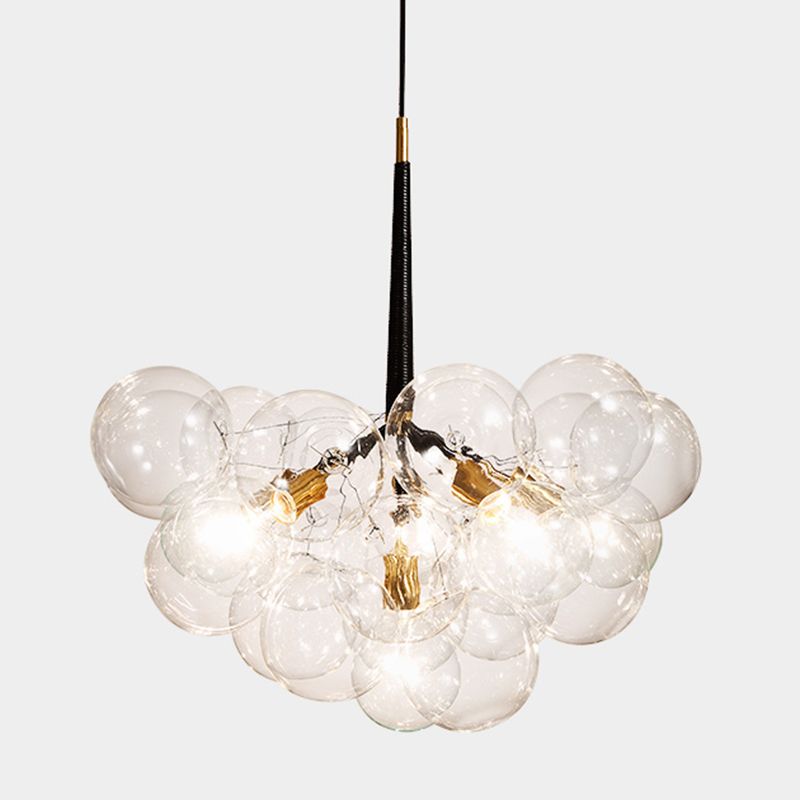 Contemporary Style Spherical Pendant Chandeliers Clear Glass Chandelier Lights