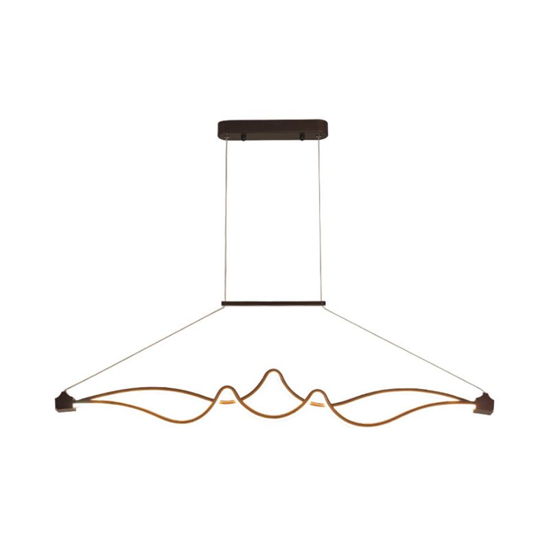 Spiral Acrylic Pendant Chandelier Modernist Led Black Hanging Ceiling Lamp for Dining Room in White/Warm/Natural Light