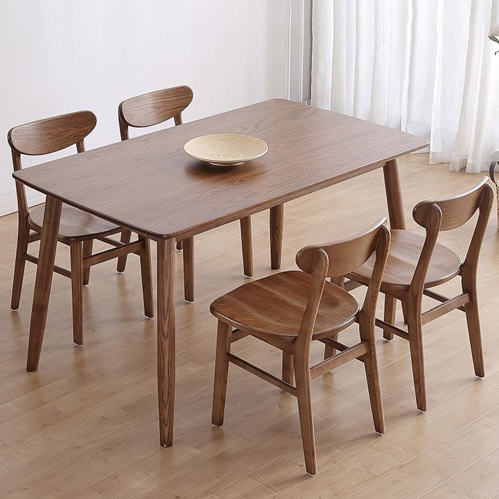 Modern Wood Table Set for 4/6 with Rectangle Table Dining Set for Restaurant