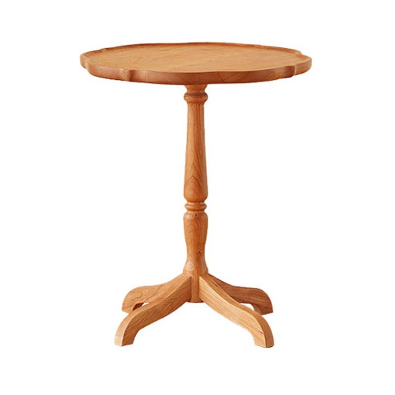 Modern Accent Side Table Naturally Shaped Natural Solid Wood 4 Legs Living Room