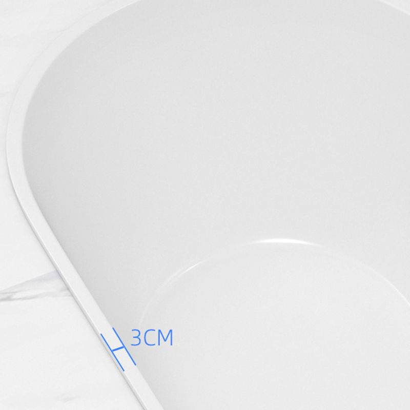 Contemporary Oval Drop-in Bathtub Soaking Acrylic Bath Tub in White
