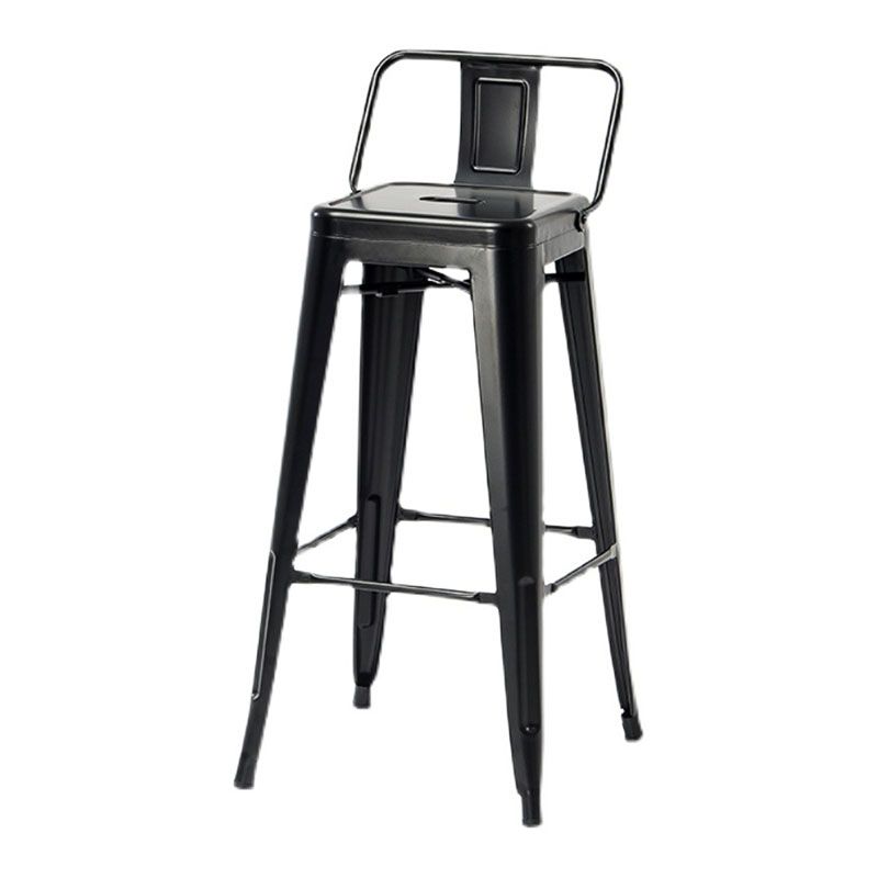 Industrial Style Armless Barstool Iron Frame Counter Stools for Cafe