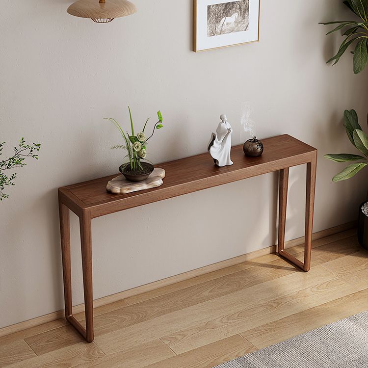Modern Rectangular Console Table Wooden Console Sofa Table in Natural/Brown