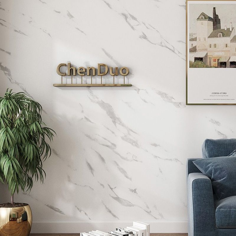 Marble Effect Wall Decor 23.5"W x 10'L Vinyl Wallpaper Roll for Dining Room, Peel and Stick