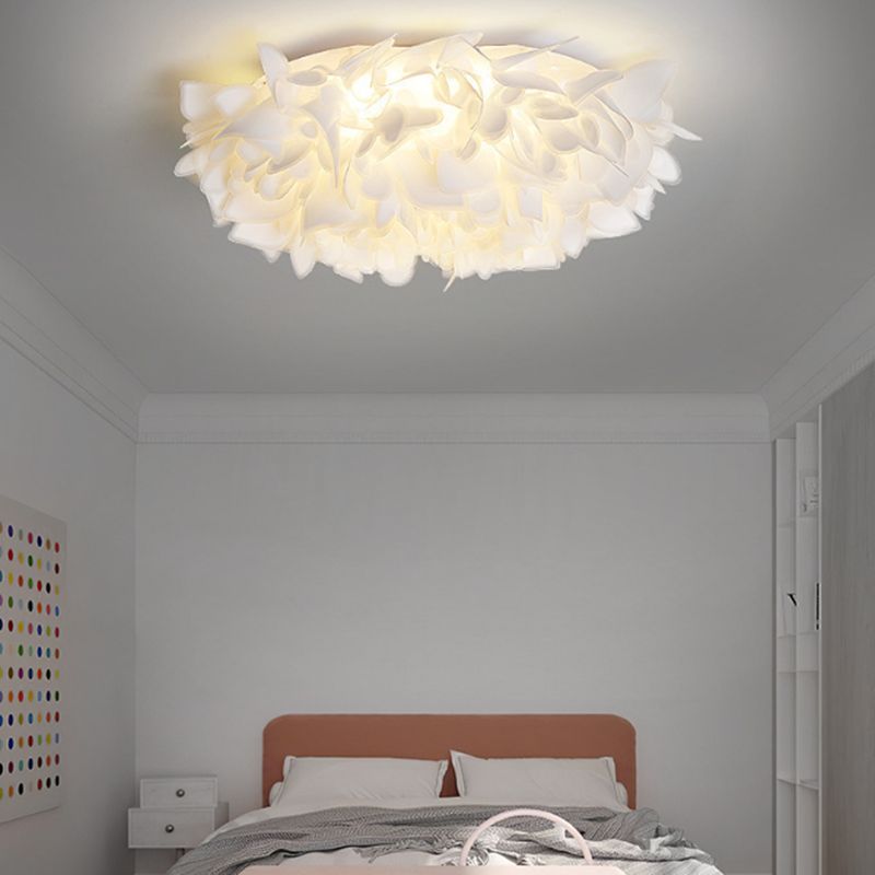 Modern Ceiling Lamp Creative LED Flush Mount Light Fixture with Plastic Shade for Bedroom
