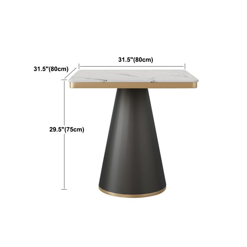 Modern Style Dining Table White Top Sintered Stone Table for Dining Room