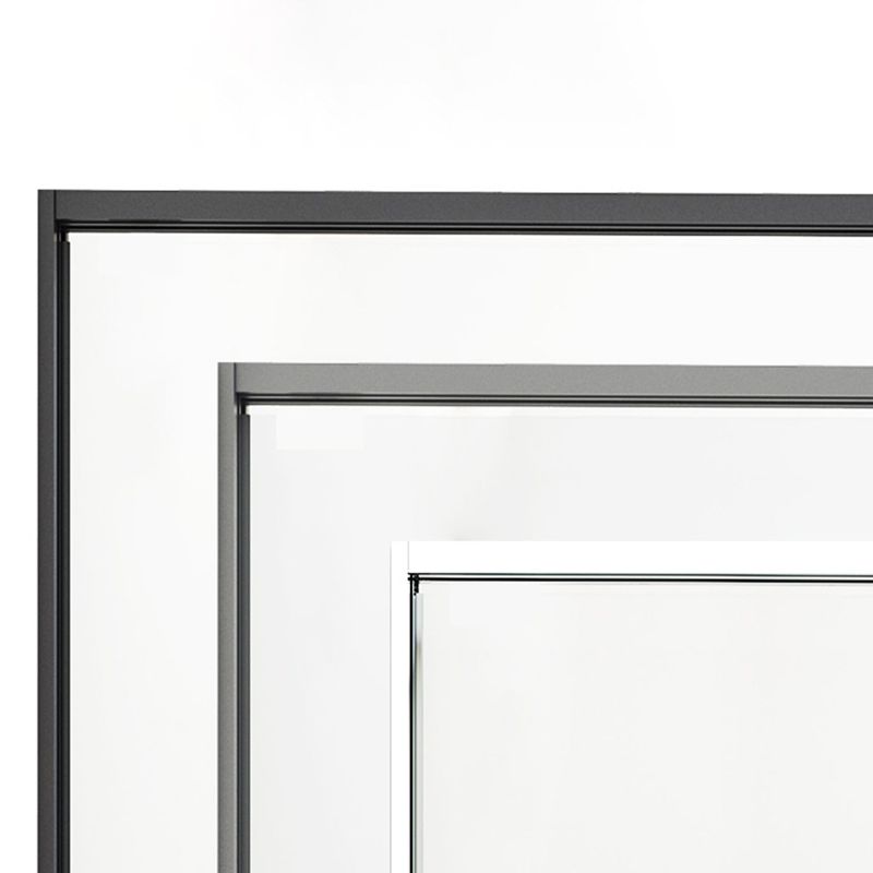 Bypass Semi Frameless Shower Door Tempered Glass Shower Door in Black