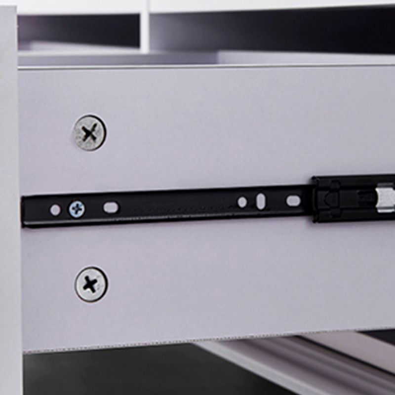 Contemporary Engineered Wood Storage Chest Home Chest in White with Drawers