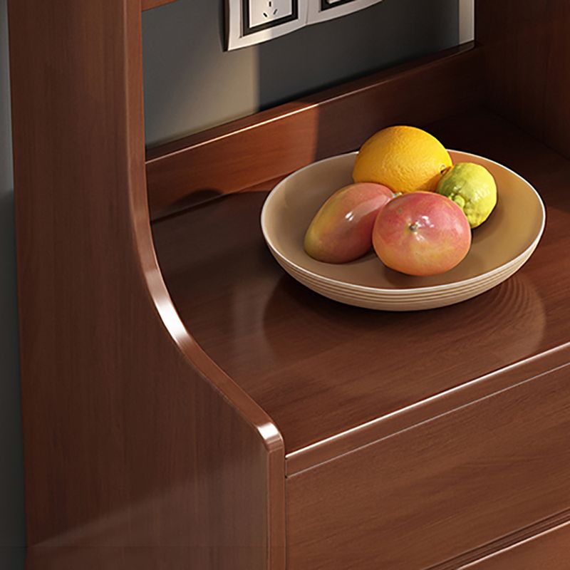 Modern Style Open Back Book Shelf Standard Wooden Bookcase with Drawers