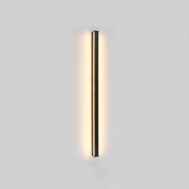 Slim Stick Wall Mount Lighting Minimalist Metallic LED Hallway Surface Wall Sconce in Black