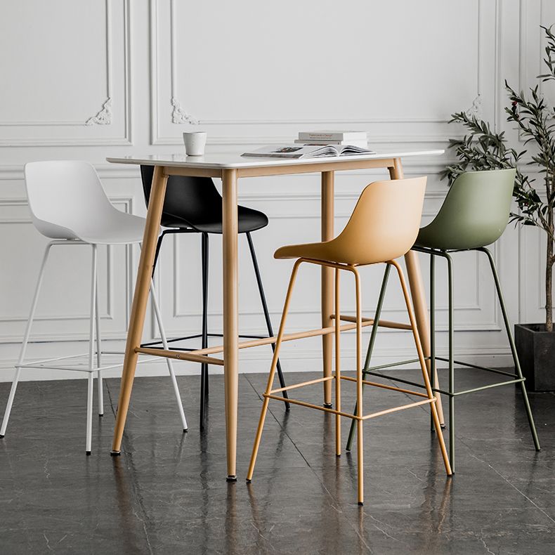Modern Style Bar-stool Plastic Counter Bar Stool with Metal Legs