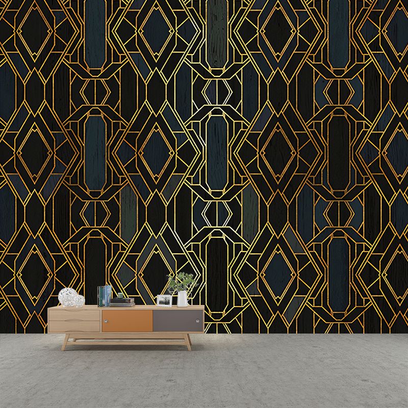 Stain-Resistant Murals Modern Non-Woven Wall Decor with Geometric Pattern for Dining Room