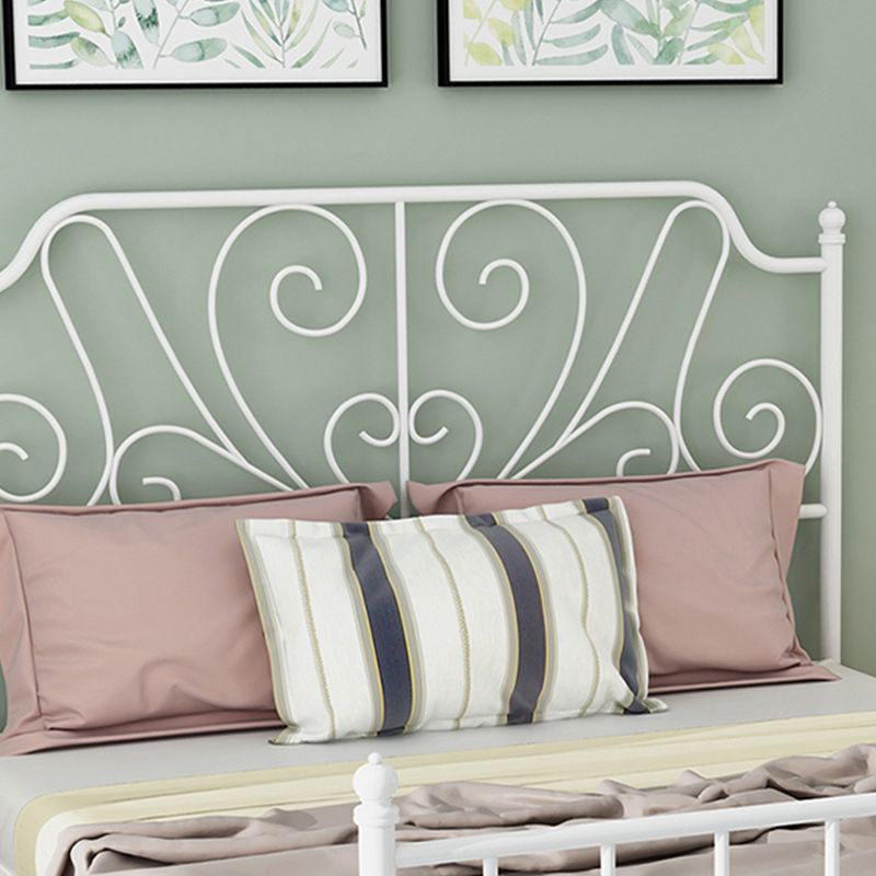 Modern Style Metal Bed Including Headboard Open-Frame Bed in Black/White