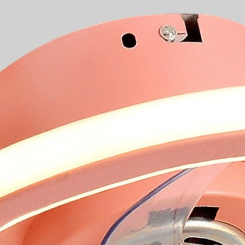 Kids Artistic LED Ceiling Fans Wrought Iron Star Ceiling Fixture with Acrylic Shade