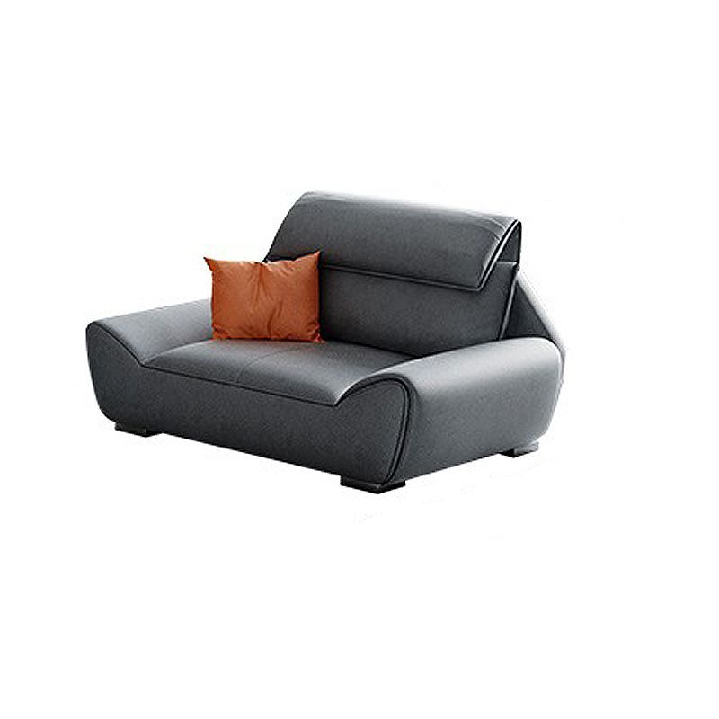 Faux leather High Back Sofa Stain-Resistant Sectional with Flared Arm