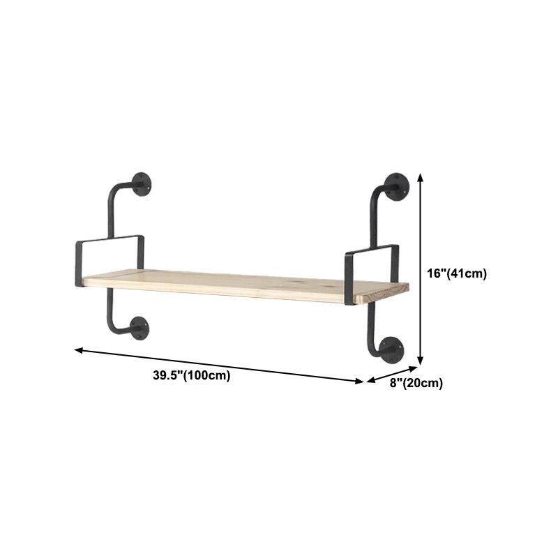 Industrial Wooden Floating Bookshelf Home Wall Mounted Bookcase