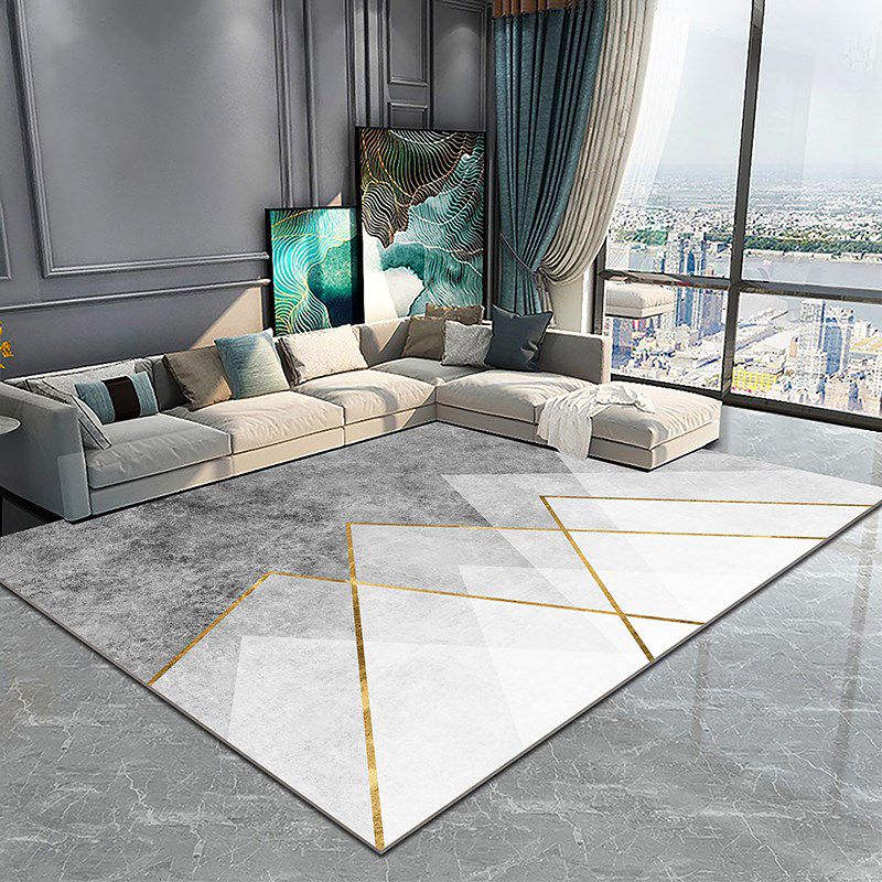 Simplicidad Patrón gráfico de la alfombra Alfombra de área de poliéster Alfombra de interior sin deslizamiento para sala de estar para sala de estar
