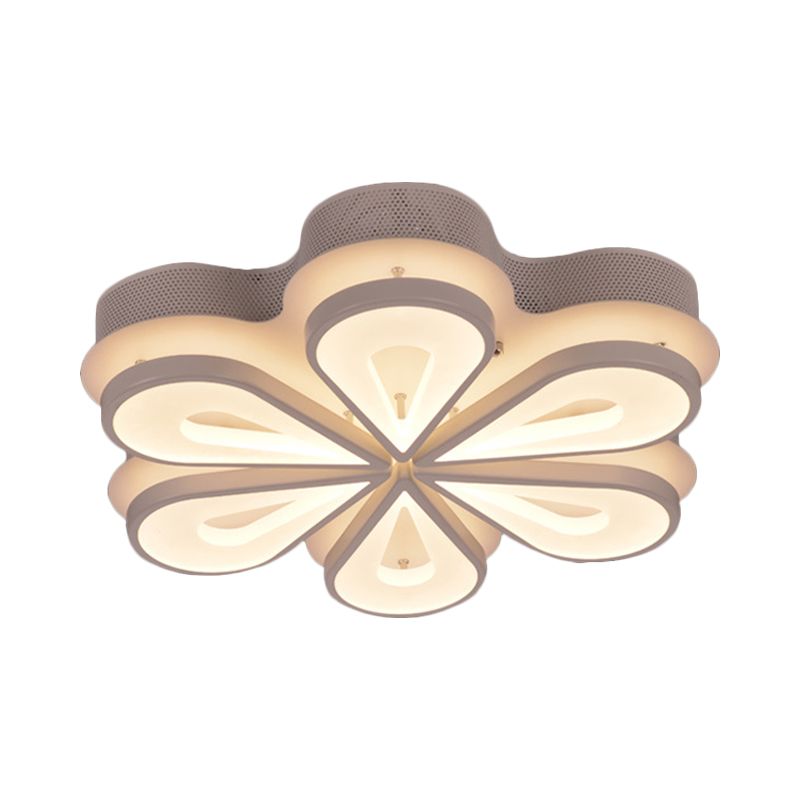 Moderno elegante goccia di pioggia a filo acrilico il 15/06/25 teste soggiorno Blossom Blossom Semi Flush Affermazione Luce a soffitto in luce calda/bianca