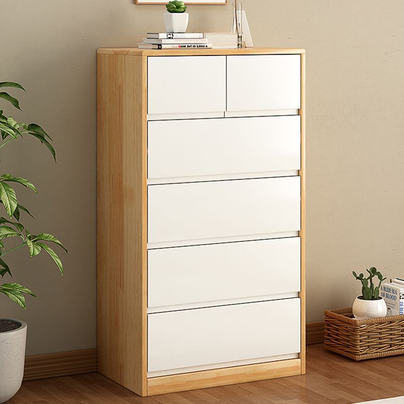 Contemporary Lingerie Chest Rubber Wood Storage Chest Dresser for Home Office