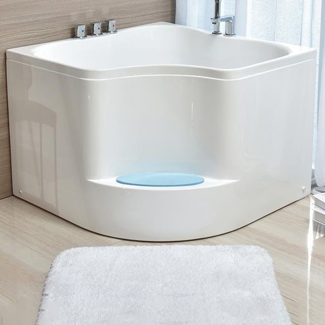 Modern Home Acrylic Bathtub White Corner Bath Tub with Seat Included