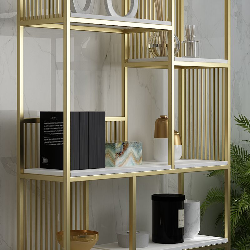 Modern Metel Bookcase Gold Etagere Bookshelf for Living Room 70.9" H X 11.8" W