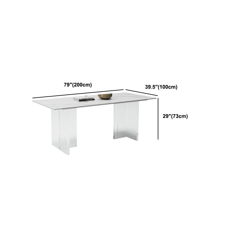 Modern Rectangle Sintered Stone Table Set 1/4/5/6/7/8 Pieces Dining Set