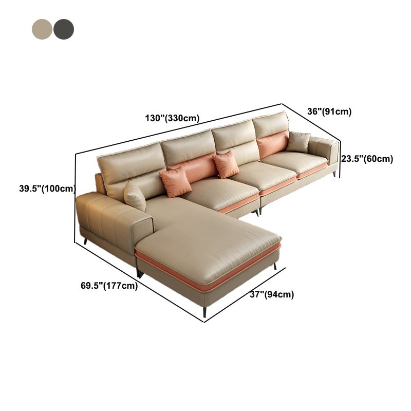 Glam Stationary Faux Leather Living Room Recessed Arm Cushionssofa