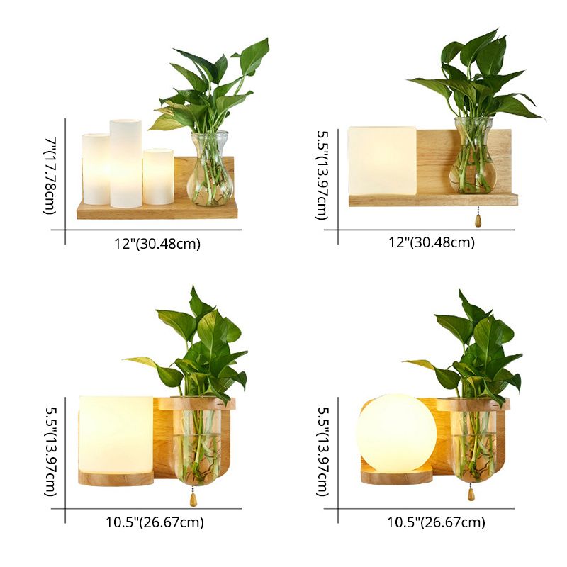 Nordic Creative Style Mur Mur Light Tifce Wood Wall Lampe