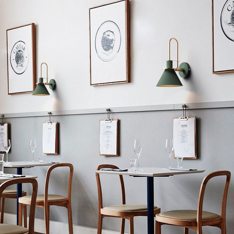 Modern Minimalist Style Tapered Wall Mounted Light Fixture Metal 1 Light Wall Light Sconces for Bedroom