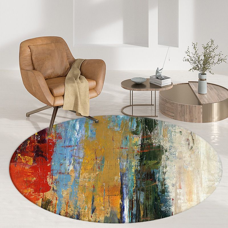 Grey Modern Rug Abstract Print Rug Washable Rug for Sitting Room