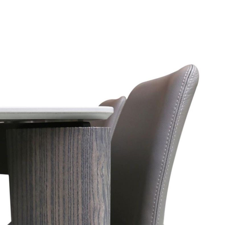 Modern Style Home Sintered Stone Dining Table Rectangular Shape Table with Ash Wood 4 Legs Base