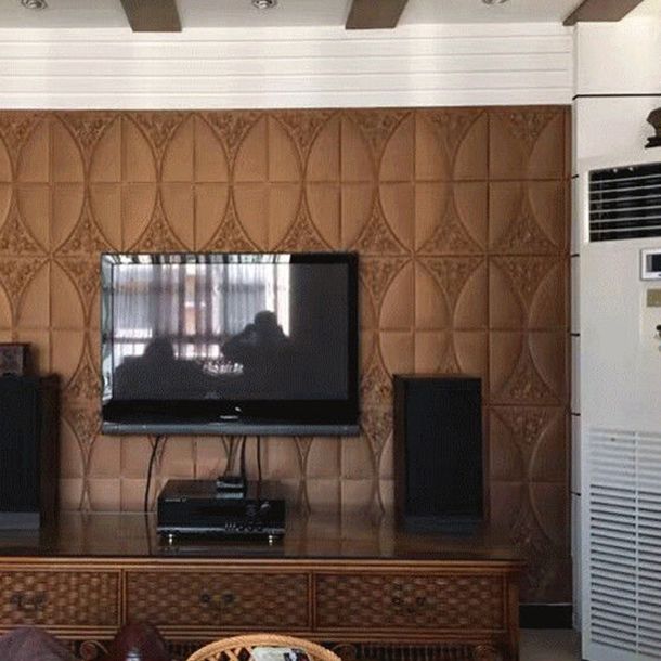 Modern Style Plastic Wall Panel Living Room Peel and Stick 3D Wall Paneling