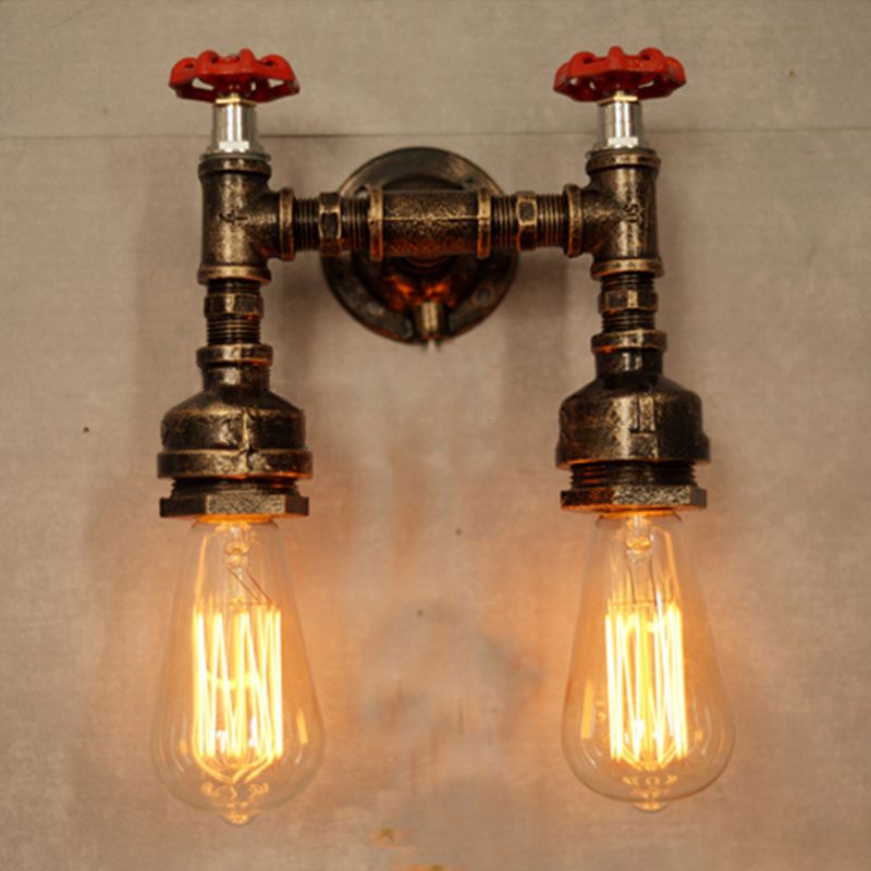 Lámpara de agua de agua de pared de estilo industrial de hierro forjado para el pasillo para el pasillo