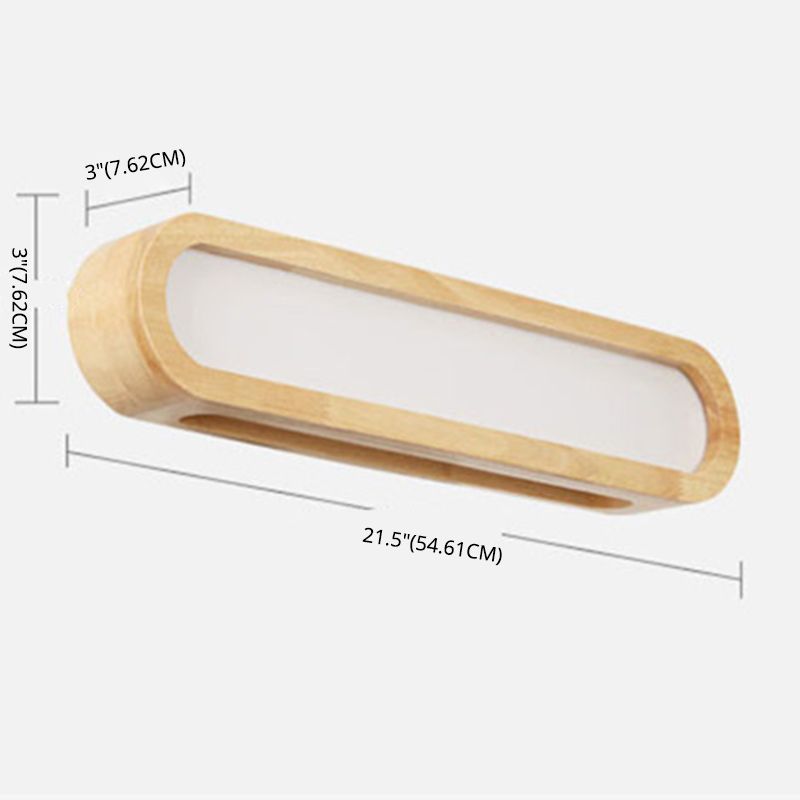 Langwerpige badkamer ijdelheid spiegellamp houten led LED Noordse wandmontage licht in beige