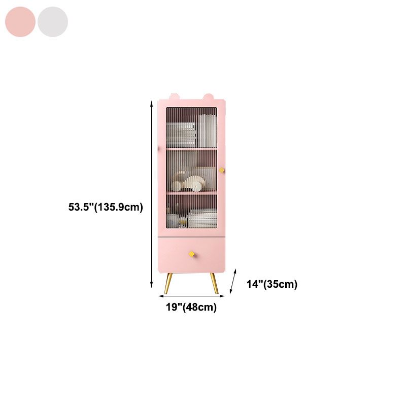 14" D Wooden Bookshelf Modern Closed Storage Bookcase with Drawer and Door