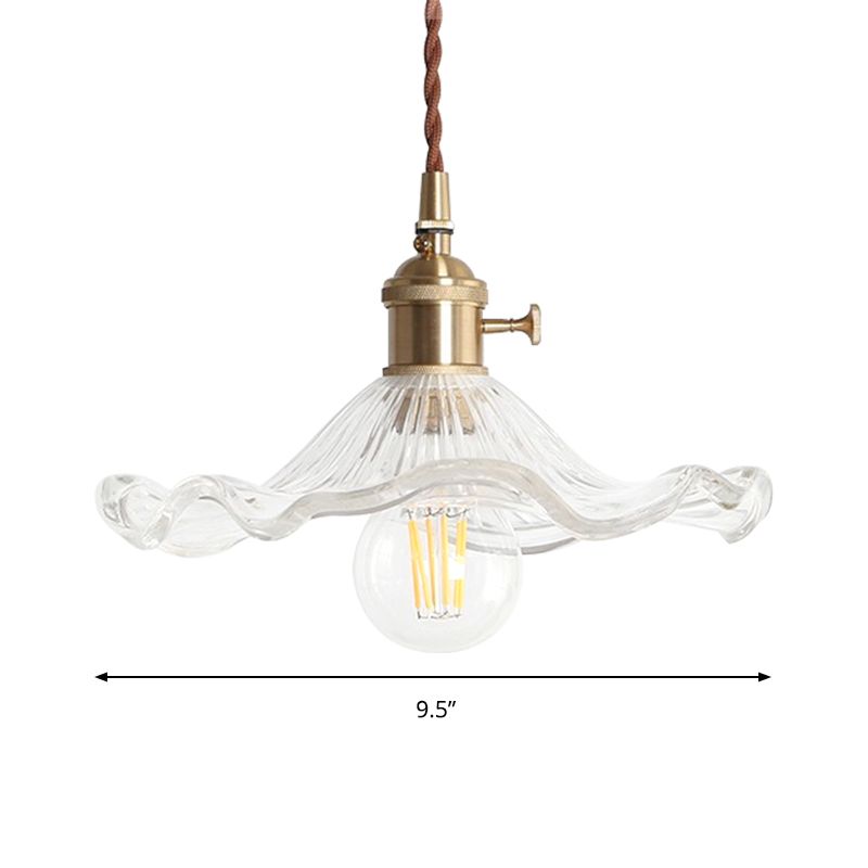 Couloir haltoue Lotus Leaf pendentif éclairage vitre clair une lampe suspendue contemporaine légère