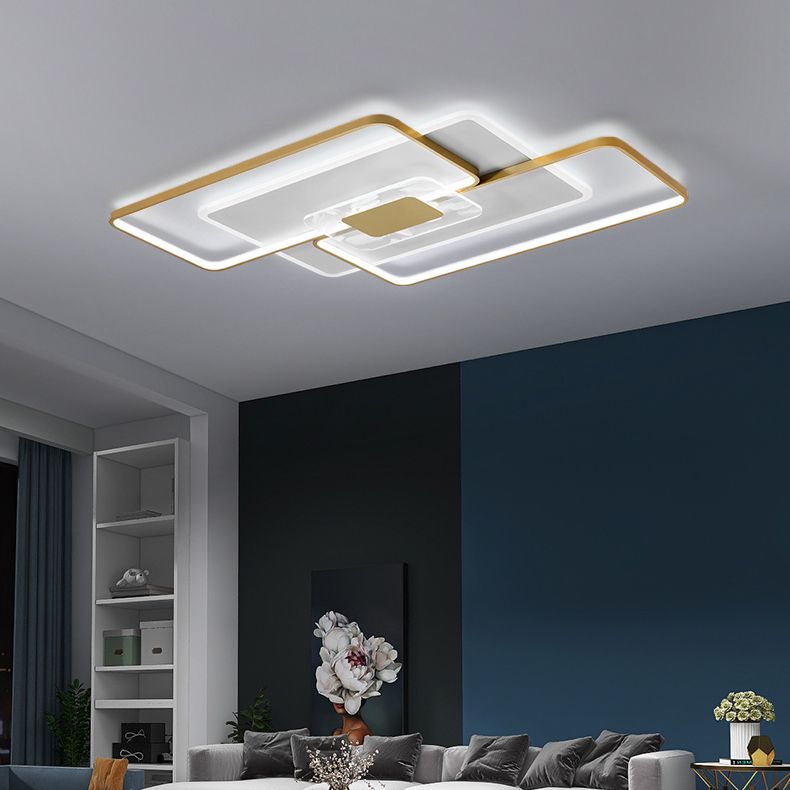 Gouden geometrie LED-plafondlamp Veerpatroon Eigentijds inbouwlicht