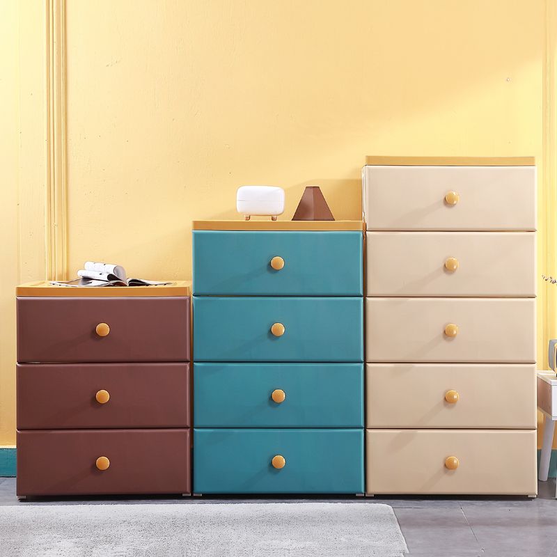 Contemporary Chest 23.6/26-inch Wide Plastic Storage Chest with Drawers for Bedroom