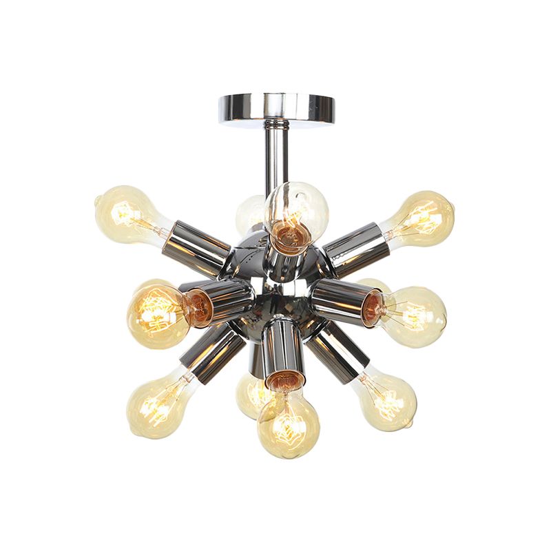 Chroom/gouden Sputnik semi-inbouw vintage ijzer 6/9/12 lichten restaurant verzonken plafondlamp armatuur