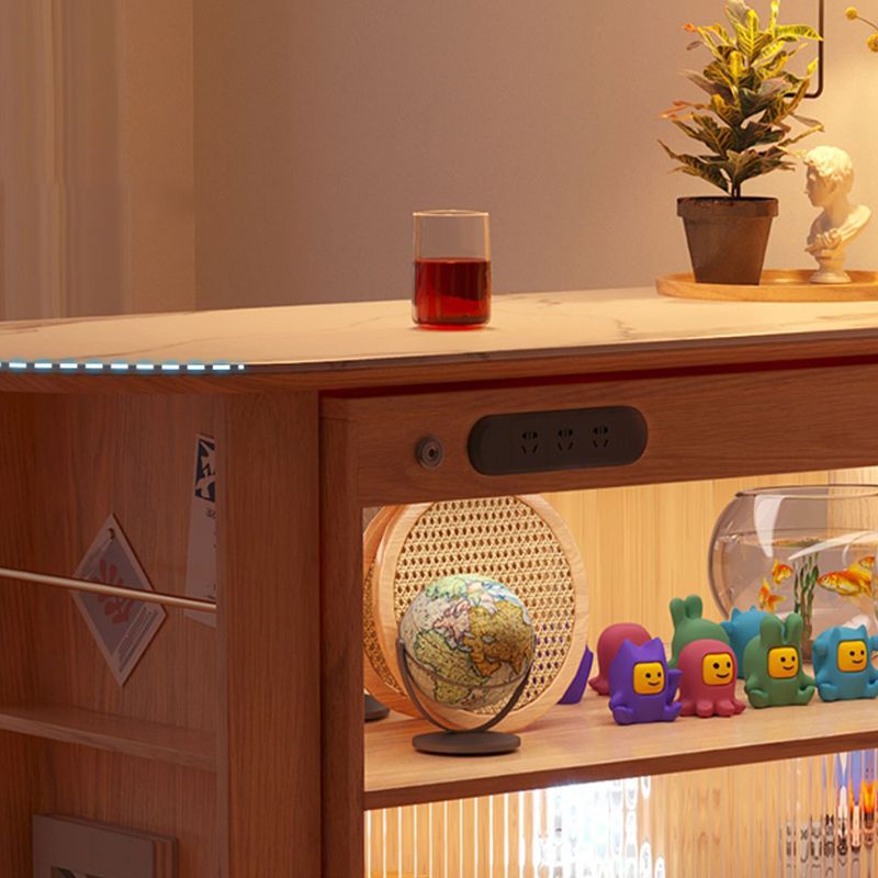 Modern Style Stone Rectangle Bar Stool Table Table for Living Room