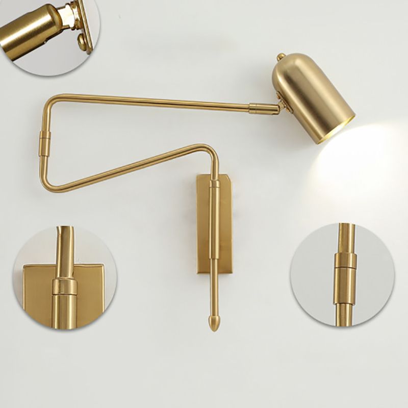 Single Light Bedside Wall Mount Light Adjustable Arm Reading Wall Lamp
