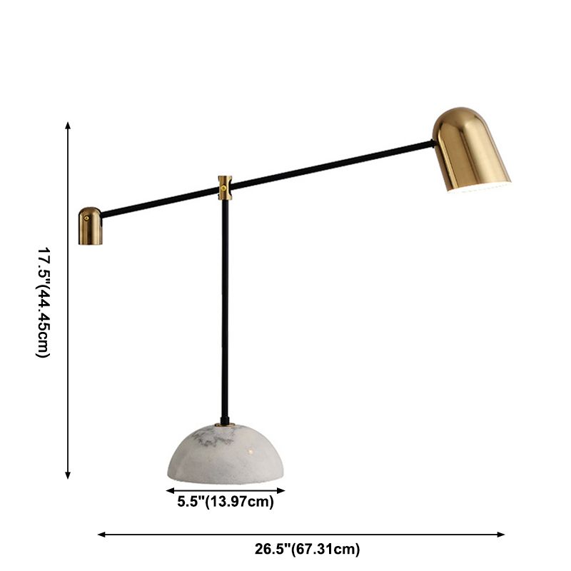 1 Light Bell Night Table Lamps Mid Century Modern Metal Table Light in Gold
