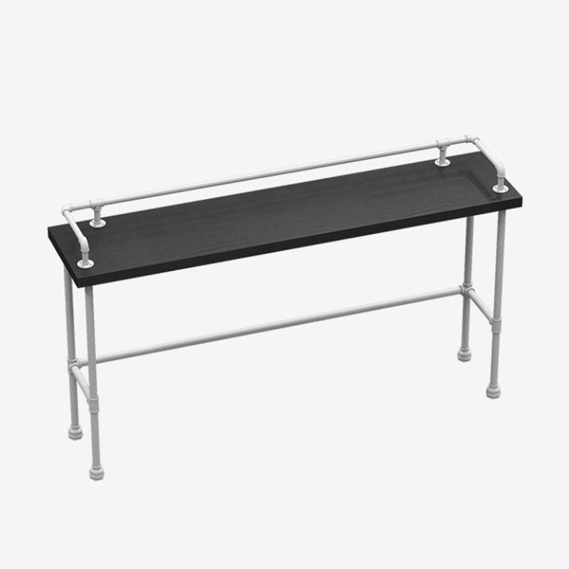 Industrial Rectangle Wood Bar Table 42-inch Height Water Pipe Pedestal Bistro Table
