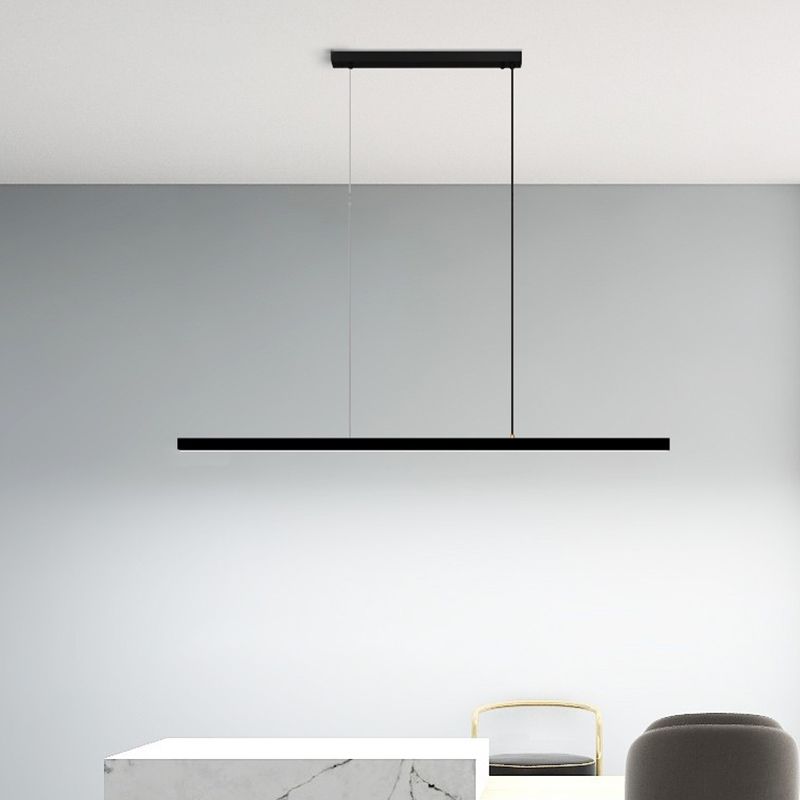 Nordic LED Island Lighting Fixture Simple Metallic Pendant Light for Dining Room