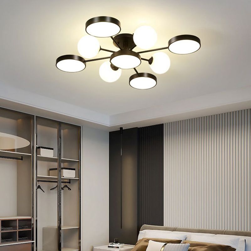 Modern Round Ceiling Light Colorful Multi Light Flush Mount Light for Bedroom