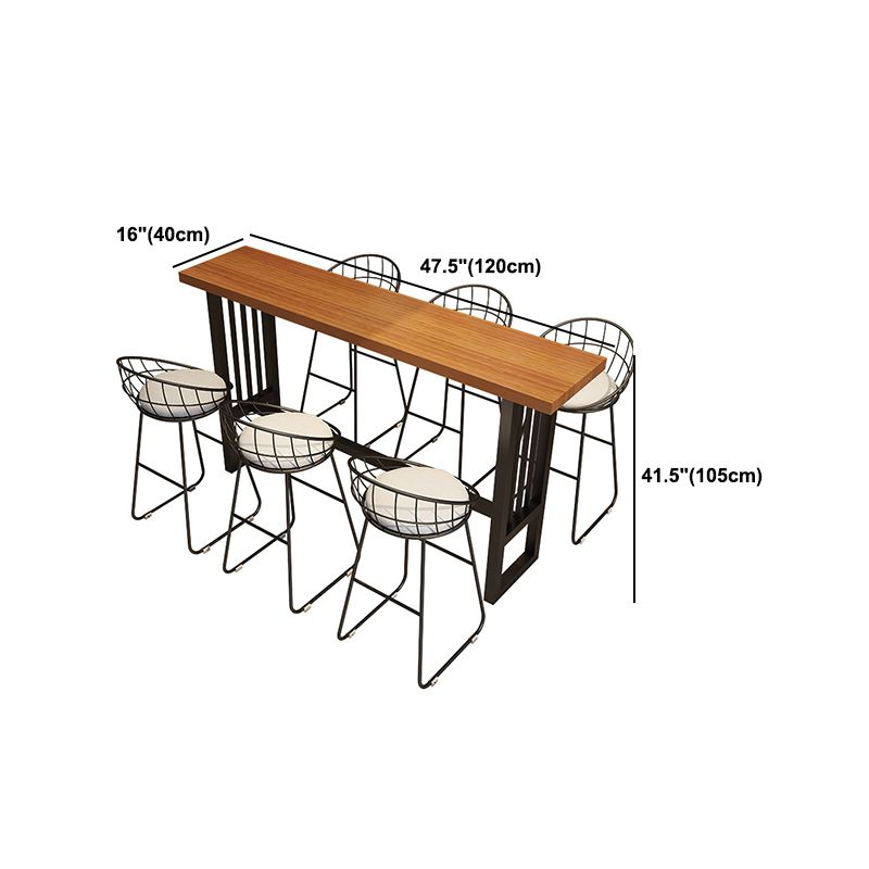 Solid Wood Pub Table Bar Height Industrial Rectangle Bar Table for Indoor Use