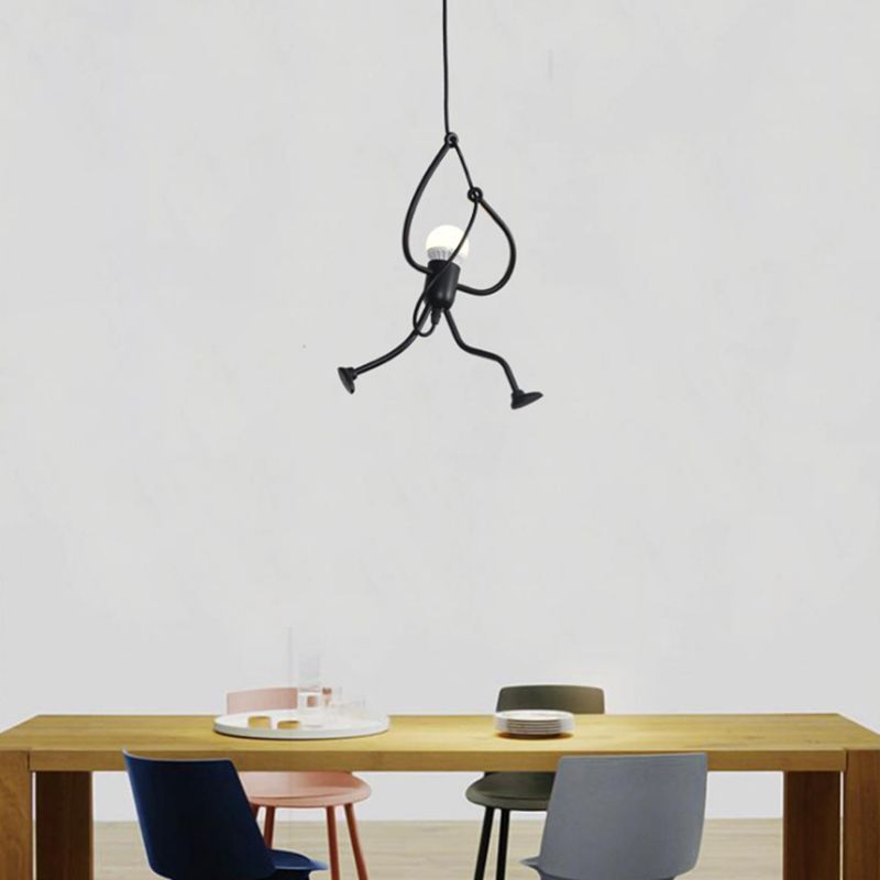 Metalen kale lamp hanglamp plafondlicht industriële stijl eetkamer hanger lichtkit in zwart